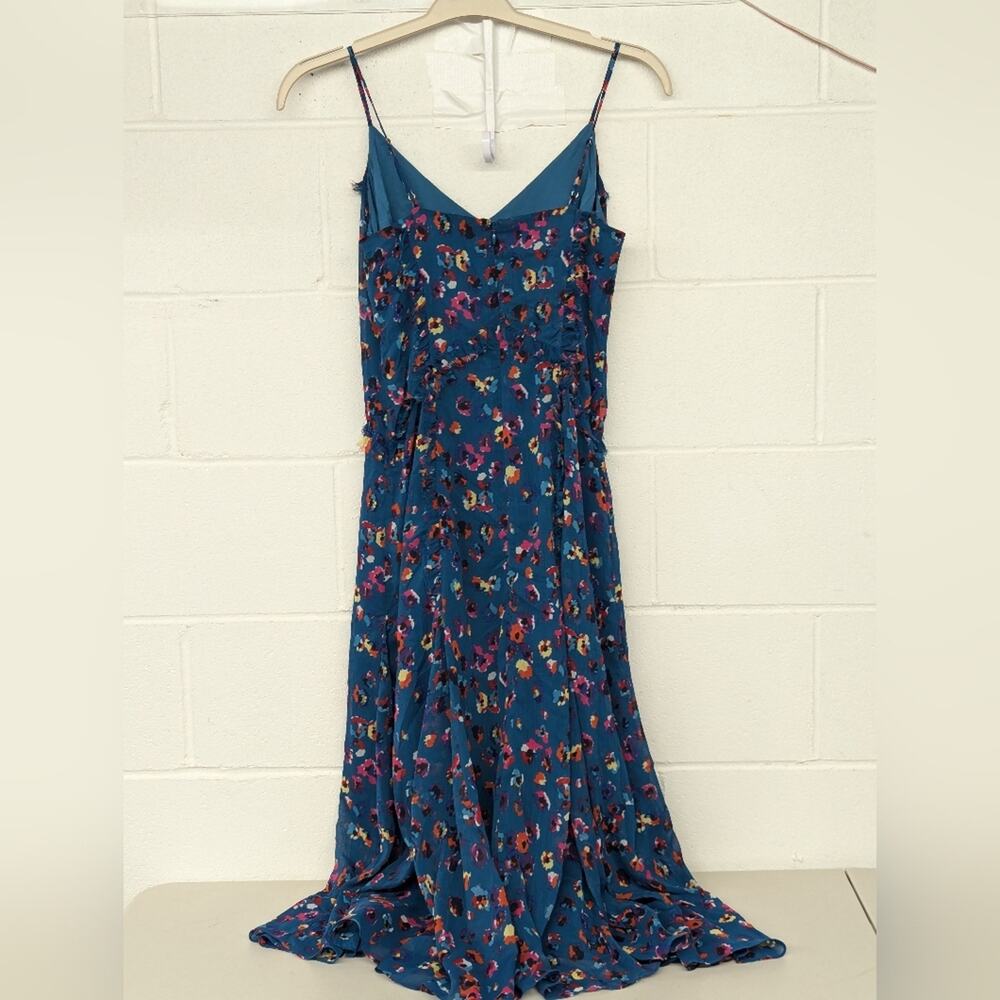RTR sz4 Jason Wu Collective Blue Leopard floral Midi Dress printed chiffon - Picture 8 of 15